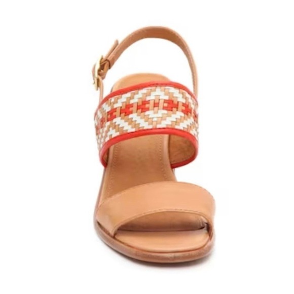 Frye Open Toe Braided Leather Amy Ankle Strap Block Heel Sandal Brown Size 8 - Picture 2 of 10